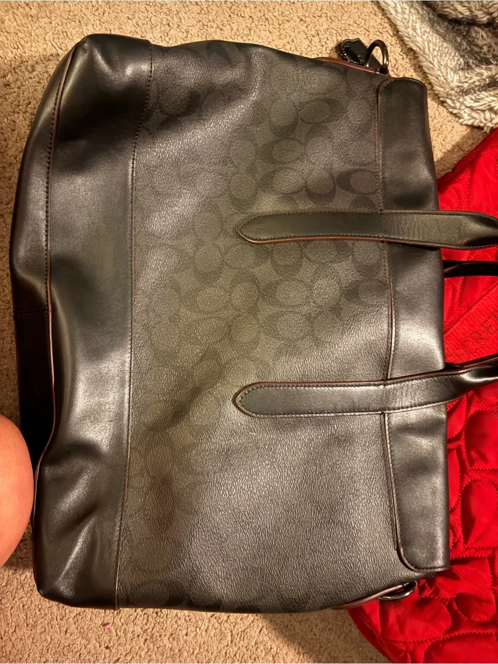 Coach Men's Black Signature Canvas Laptop Tote